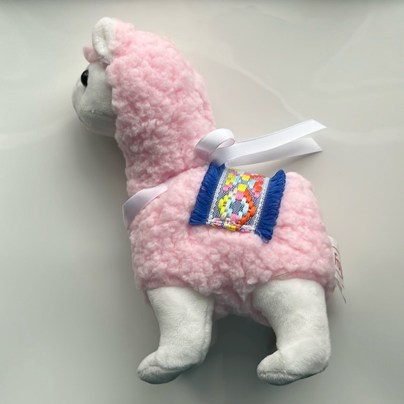 Frankford Candy Pink Plush Alpaca with Ribbon | New, No Box - Picture 2 of 2